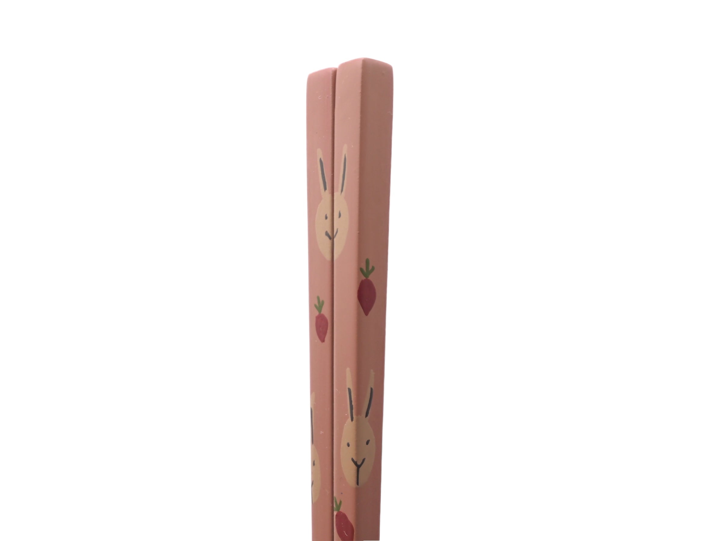 中田漆木 漆塗り 箸「うさぎと人参」ピンク